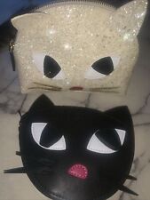 lulu guinness kooky cat 🐱 Foldaway Shopper & Makeup Case 🐱🌟🐱🌟