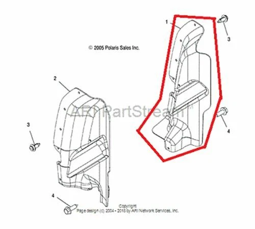 NEW OEM POLARIS HAWKEYE 300 2X4 FRONT LEFT  MUDGUARD SHIELD BLACK Foto 1 de 1