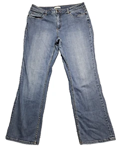 Coldwater Creek Jeans Womens Sz 16 Bootcut Denim Blue Stretch Distressed - Picture 1 of 13