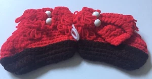 Neu! Kleinkind Stiefeletten Baby Schuhe Hausschuhe Strick Maßanfertigung rot - Bild 1 von 7