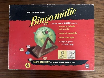 Vintage Transogram 1954 Bingo-Matic Board Game by Transogram~ Complete ~ EUC - Image 1 of 4
