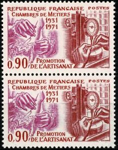 FRANCE 1971 CHAMBRES DE MÉTIERS YT Paire n° 1691 Neuf ★★ luxe / MNH