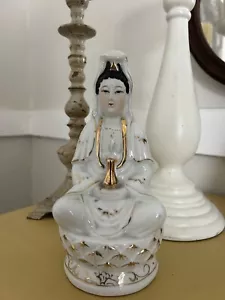 Vintage Asian Chinese Porcelain Figure Quan Yin Goddess Of Mercy Guanyin 8” - Picture 1 of 6