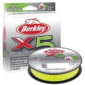 Berkley X5 Braid Fluro Green - All Breaking Strains - 150m / 300M Fishing Line - Picture 1 of 3