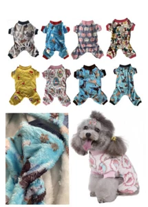 Dog Pajamas Warm Soft Pet Clothes Puppy Winter Jumpsuit Fleece Sweatshirt - Picture 1 of 17