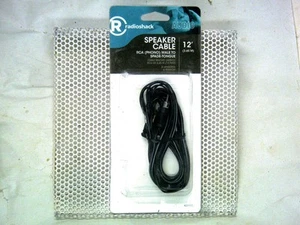 4201177 Radio Shack 12' Speaker Cable RCA Phono Male to Spade Tongue BRAND NEW - Picture 1 of 2