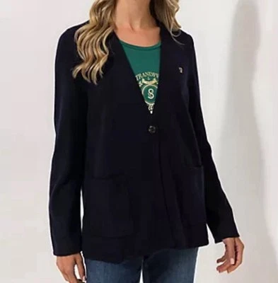 STRANDFEIN Cardigan V-Ausschnitt aufgesetzte Taschen leger weit   gr.44 a - Bild 1 von 2