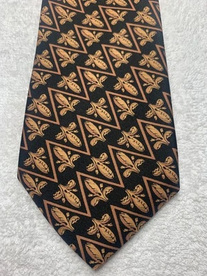 CORBATA BUCKINGHAM PALACE HOMBRE NEGRA CON MARRÓN BEIGE 3,5 X 58 Foto 1 de 4