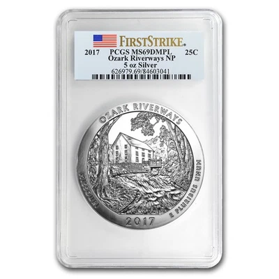 2017 5 oz Silver ATB Ozark Riverways MS-69 DMPL PCGS (FS) - Image 1 of 3