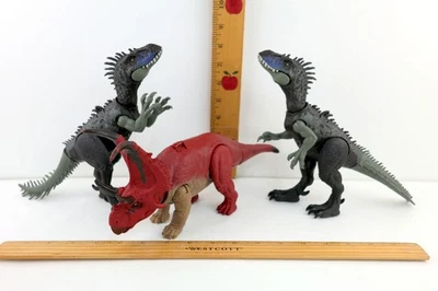 Jurassic World DRYPTOSAURUS x 2 y Diabloceratops Wild Roar Dino Trackers - Funciona Foto 1 de 4