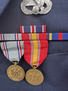 Vintage USAF Air Force Blue Dress Coat with Medals and Staff Sergeant Rank - Picture 1 of 4