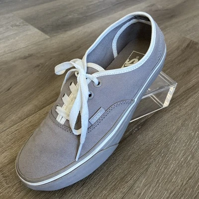 Vans Authentic Off The Wall Shoes Sz 5.5 M 7 W Gray White Trim Sneakers - Image 1 of 4