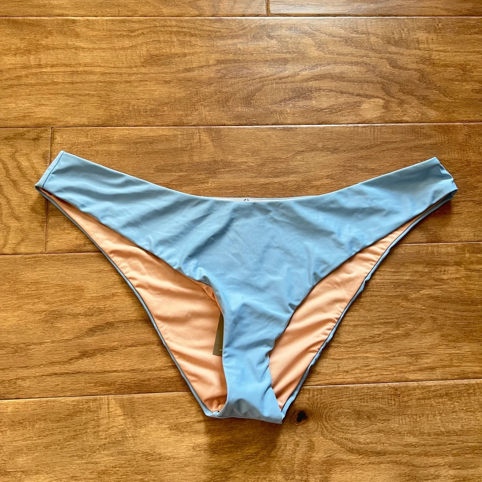 NWT J.Crew Curved-Waist Cheeky Bikini Bottom Light Blue BC125 - Image 1 of 1