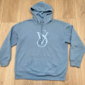 Womens Victoria’s Secret On Point Hoodie Relaxed Fit Blue Embroidered Cozy Sz L - Picture 1 of 5
