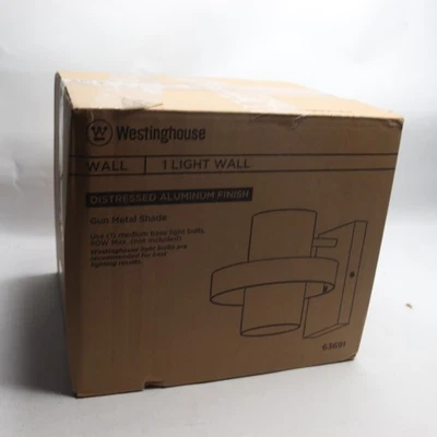 Westinghouse Exton 1-Light Indoor Wall Sconce Light Fixture Black 6369100 Foto 1 de 4