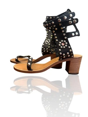 Sandalias Isabel Marant Caroll | Talla 41, negras, tacón bajo, tachuelas plateadas/doradas Foto 1 de 4