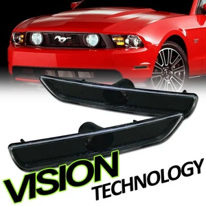Black Clear Front Bumper Side Marker Reflector Light For 10-14 Ford Mustang V6 - Picture 1 of 2