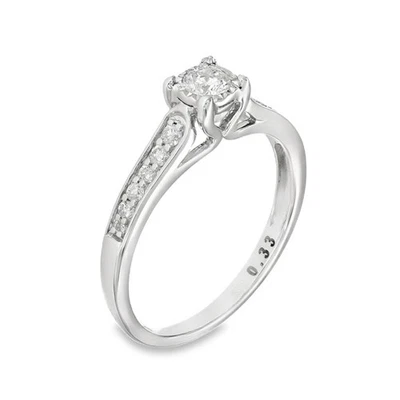 9ct White Gold Diamond Engagement Ring - Size L½ - 0.33ct - Image 1 of 4