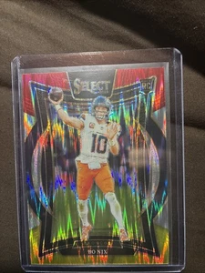 2024 Panini Select - Concourse Bo Nix #30 Red & Yellow Shock Prizm (RC) - Bild 1 von 2