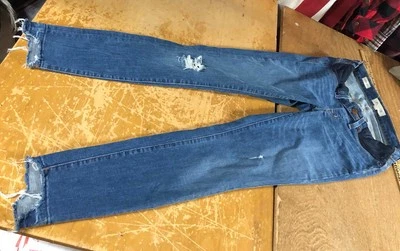 Madewell Maternity Skinny Distress Side-Panel Adjustable Jeans 27 Ripped Everton - Image 1 of 4