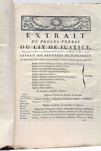 Original Edition of "The Extract" from the Procès-verbal du Lit de Justice 1776 - Picture 1 of 10