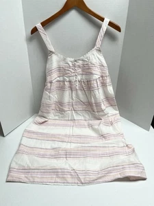 Sonoma Women’s Poplin Nightgown Size XS Cream Pink Sleeveless Lightweight - Picture 1 of 4