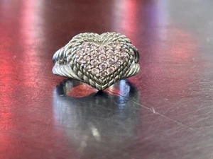 Judith Ripka Herz Ring Sterlingsilber Diamonique Quarz rosa Gr. 7 - Bild 1 von 10