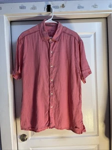 Tommy Bahama Men's Large Relax 100% Linen Button Shirt Coral - Picture 1 of 8