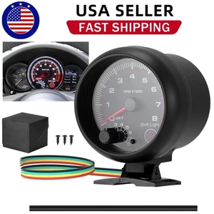 Medidor de tacómetro de coche 3,75" 12V 0-8000 RPM con luz de cambio LED universal - Imagen 1 de 12