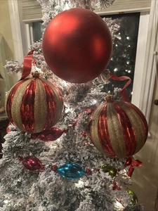 Decorazione natalizia 3 Jumbo rosso e oro 6" - Foto 1 di 8