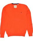 JACK WILLS Mens V-Neck Jumper Sweater Medium Red Cotton EQ01