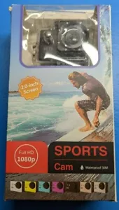 Full 1080P Sport Cam Kamera, 2" Bildschirm, wasserdicht 30M, verschiedene Halterungen - Bild 1 von 4