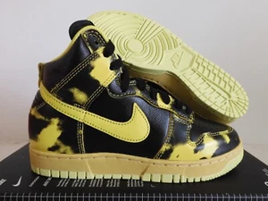 NIKE DUNK HIGH 1985 SP "ACID WASH" BLACK-YELLOW STRIKE SZ 4 [DD9404-001] - Picture 1 of 5