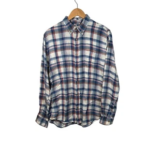 Marine Layer Button Down Shirt Blue Plaid Flannel Mens Marge M/L Medium Large - Picture 1 of 11