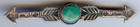 VINTAGE NAVAJO INDIAN SILVER & TURQUOISE STAMPED SNAKES TWO ARROWS PIN BROOCH