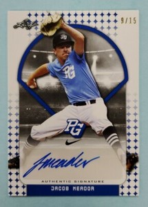 2018 Leaf Perfect Game Jacob Meador Auto Blue #BA-JM1 Card /15