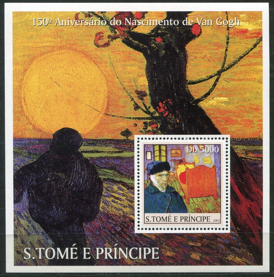 HOJA DE FAUNA SAO TOME_044 2003 art van Gogh MNH Foto 1 de 1