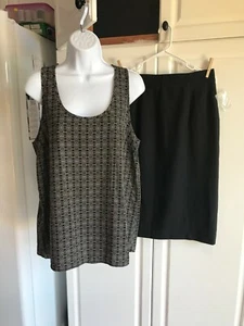 NUEVO SIN ETIQUETAS Mujer Falda Jacqueline Ferrar Talla 14T Camisa Negra y Pleione Talla - Imagen 1 de 10