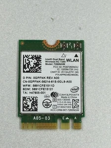 LENOVO 7260NGW 04X6007 INTEL DUAL BAND WIRELESS-AC WIFI NETWORK CARD BT4.0 A4 - Picture 1 of 2