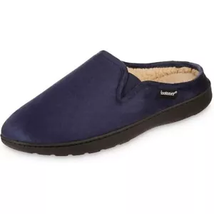 Isotoner Slippers Mens L 9.5-10.5 Navy Blue Microsuede Hoodback Slip On - Picture 1 of 1