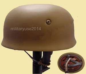 WWII German Fallschirmjager M38 Steel Helmet With Leather Liner Mud - GM035 - Bild 1 von 2