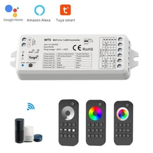 TUYA APP 5CH WIFI&RF Led Controller RGB RGBW RGBCCT Strip 12-24V fr Alexa Google - Picture 1 of 15
