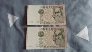 2 banconote-FDS-  1000 lire MARCO POLO consecutive - Bild 1 von 2