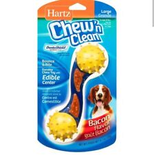Hartz Chew N Clean Bounce & Bite Durable Dog Toy Large Bacon Flavour Dentashield