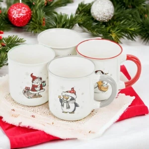 4x200ml Children's Christmas Ceramic Mugs Coffee Hot Cocoa Cups Tea Xmas Gift   - Picture 1 of 10