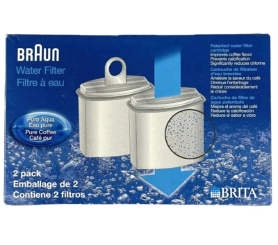 Cartucho de filtro de agua de café Braun Brita Pure Aqua KWF2 nuevo paquete de 2 MR9 Foto 1 de 4