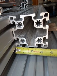 3.55" Square 62" L, 90mm 90 Series T-SLOT ALUMINUM EXTRUDED SQUARE REXROTH 80 20 - Picture 1 of 5