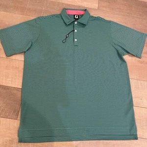 FOOTJOY FJ HERREN GOLF POLOSHIRT GRÜN GESTREIFT NEU XL - Bild 1 von 9