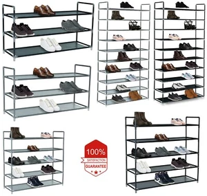 Multi Purpose 3, 5, 10 Tier Shoe Rack Extendable & Stackable Organiser Shoes - Picture 1 of 64