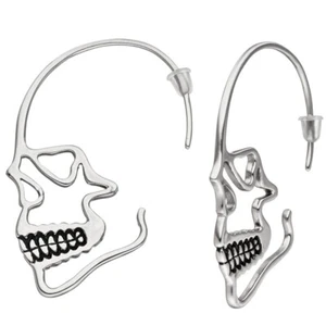 Pendientes con gancho de oreja calavera calavera de acero inoxidable pendientes pendientes pendientes - Imagen 1 de 1
